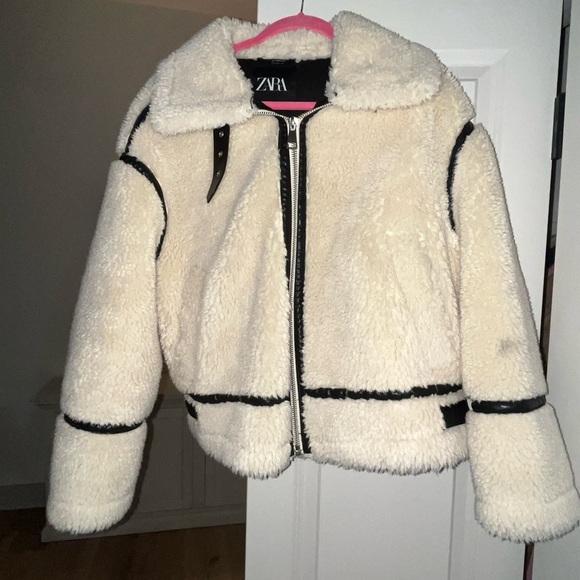 Zara Jackets & Blazers - Zara Cream Jacket with Black Trim